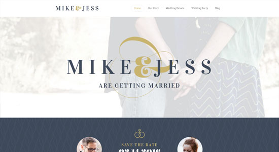 web design, wedding demo