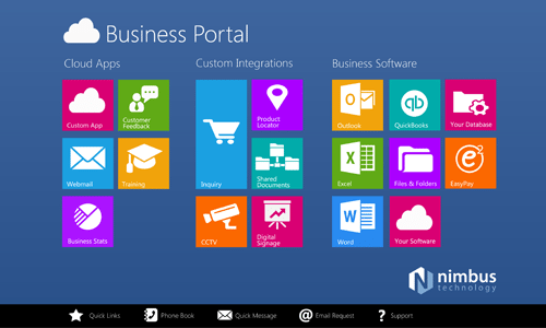 professional business portal interface