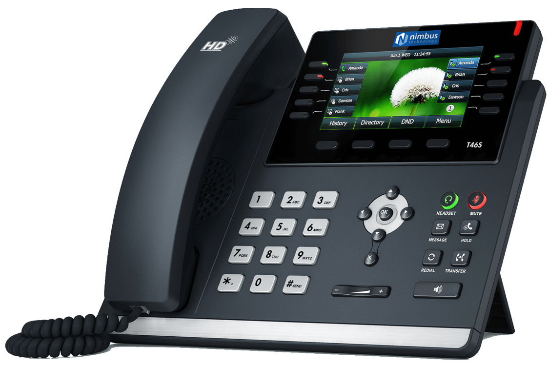 Desk phone for cloud-hosted voice service
